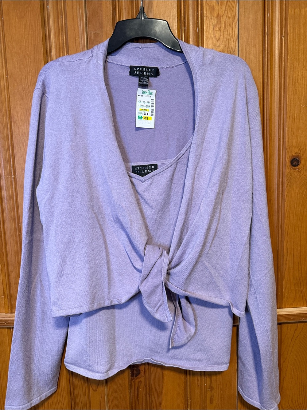 Spenser Jeremy Lavender Tie-Front Layered Women's Top